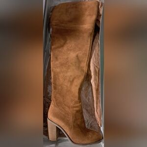 Franco Sarto Tan  Suede Heeled Boots